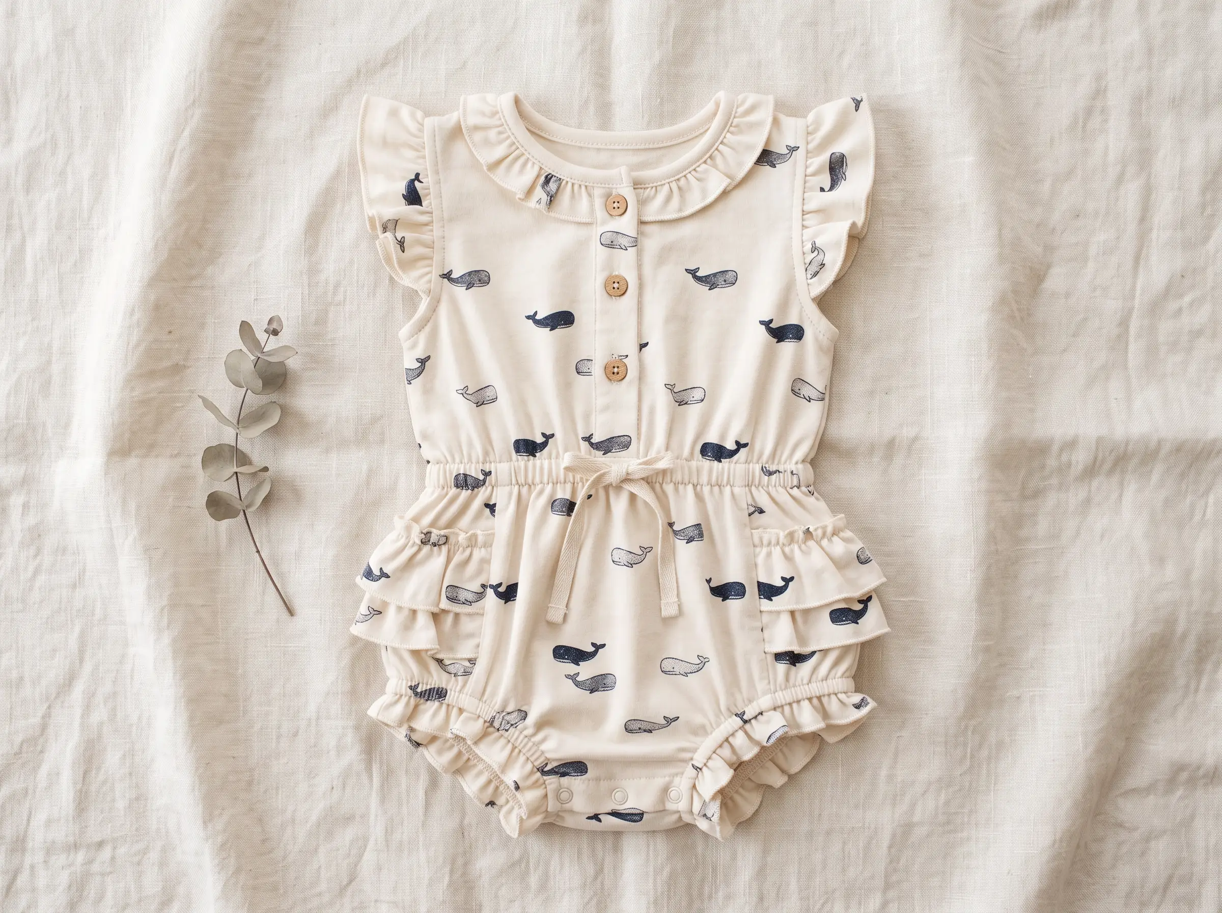 Angel Dear Ruffle Playsuit Whale