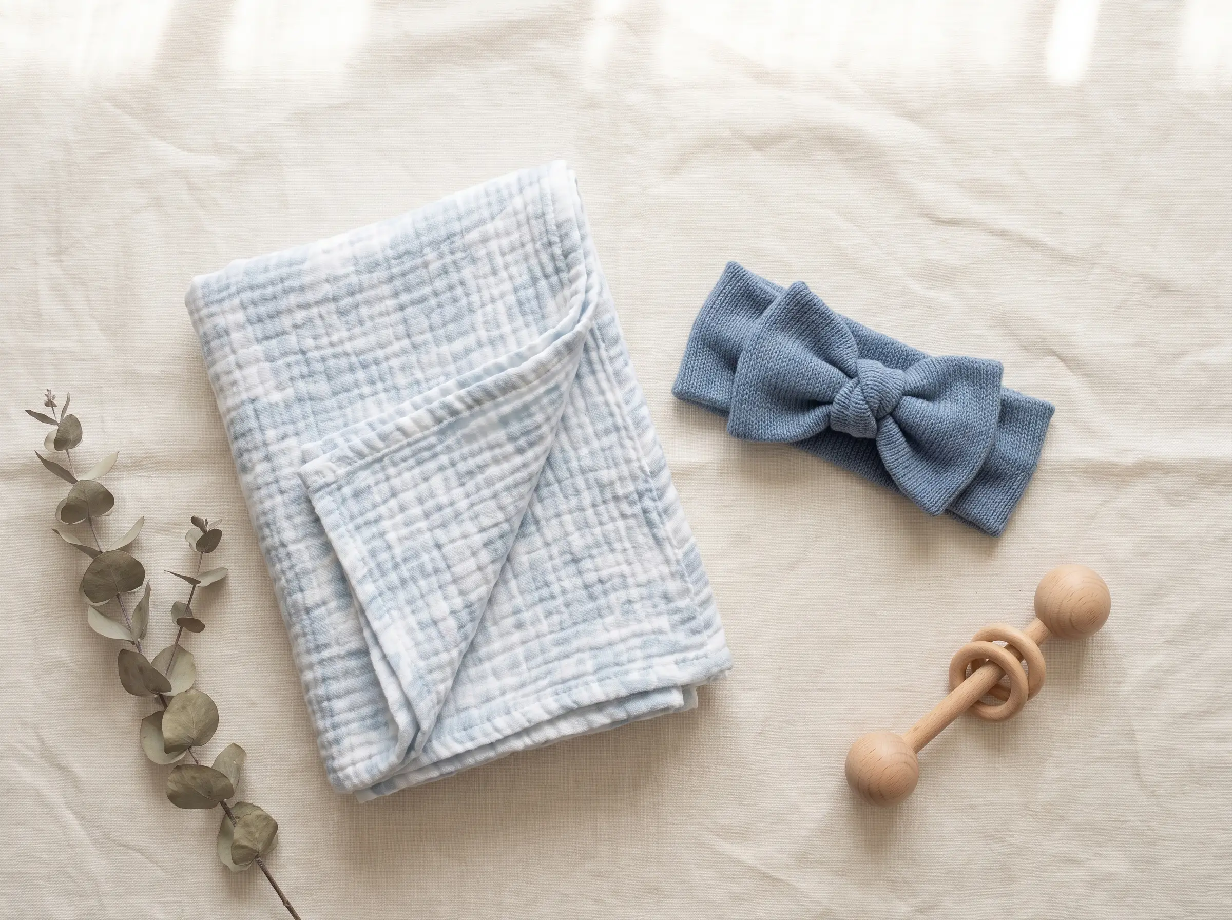 NB Swaddle Bow Blue